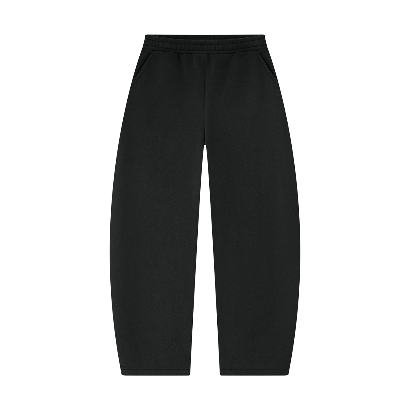 Unisex barrel-leg sweatpants in black