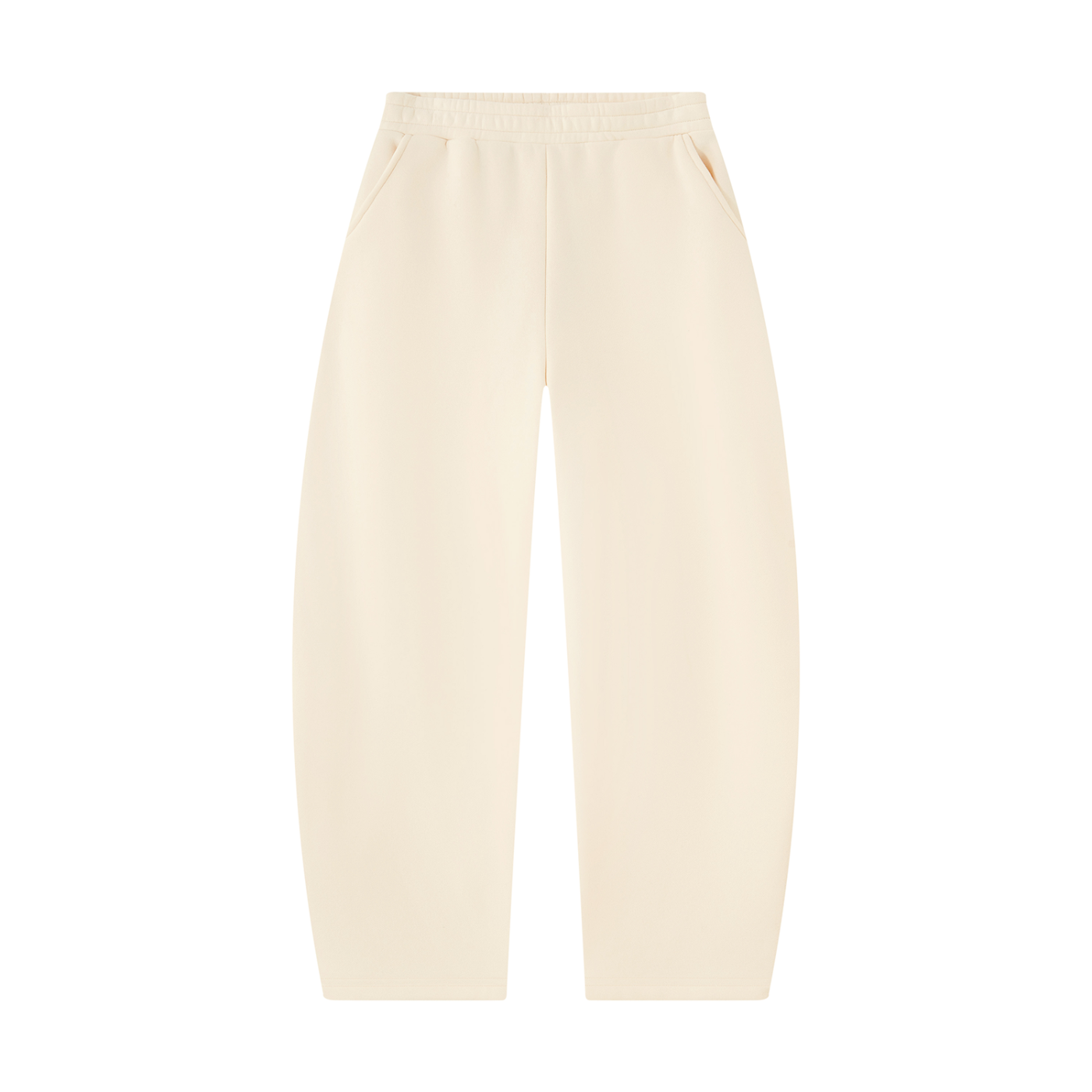 Unisex barrel-leg sweatpants in apricot