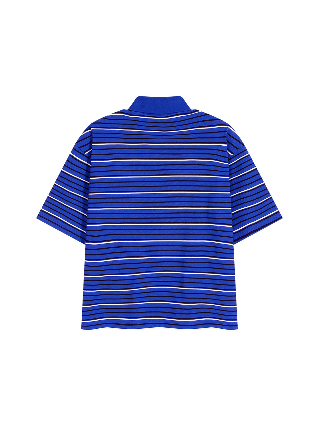 Unisex Striped Boxy Collared Polo Shirt