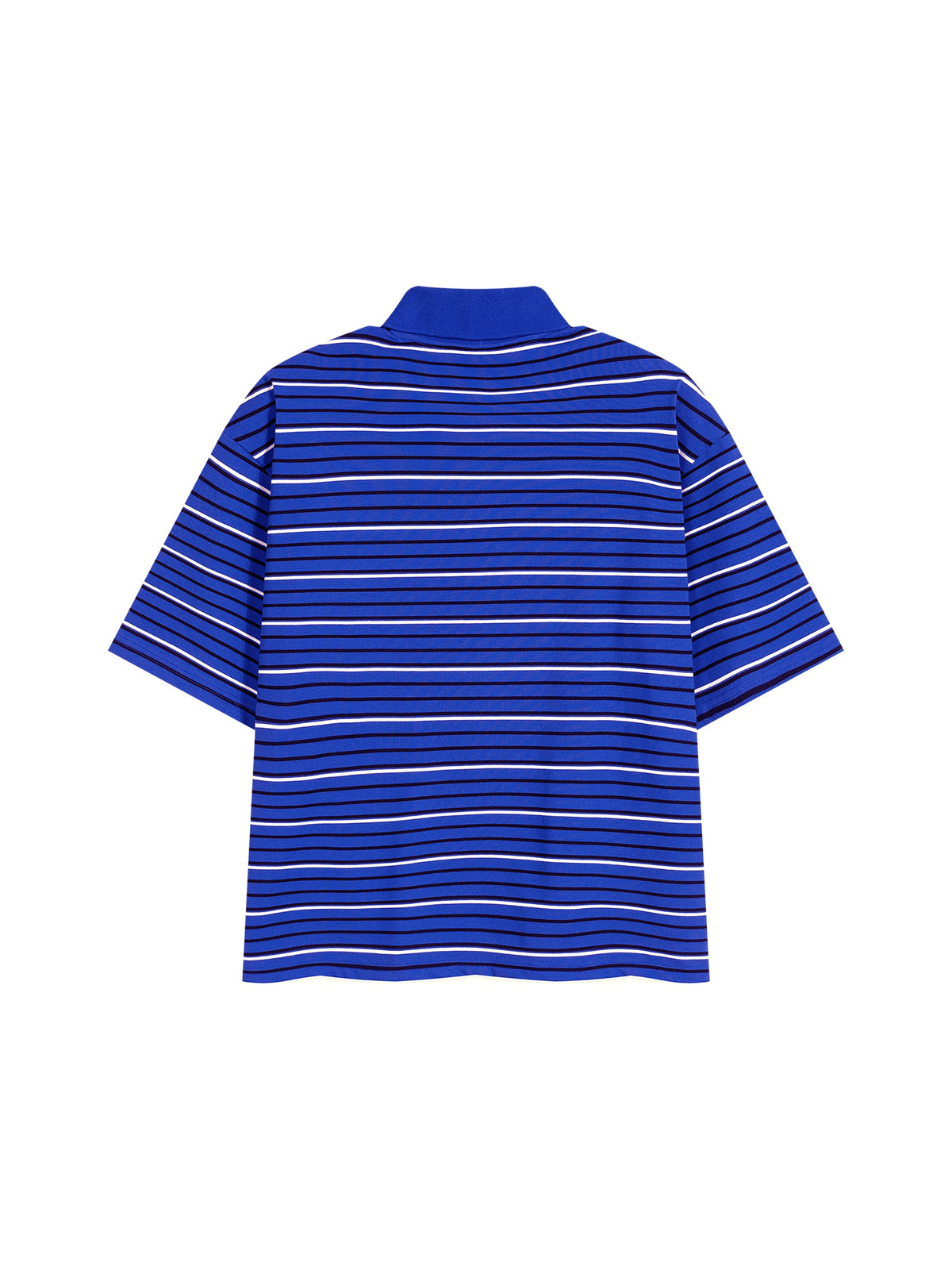 Unisex Striped Boxy Collared Polo Shirt
