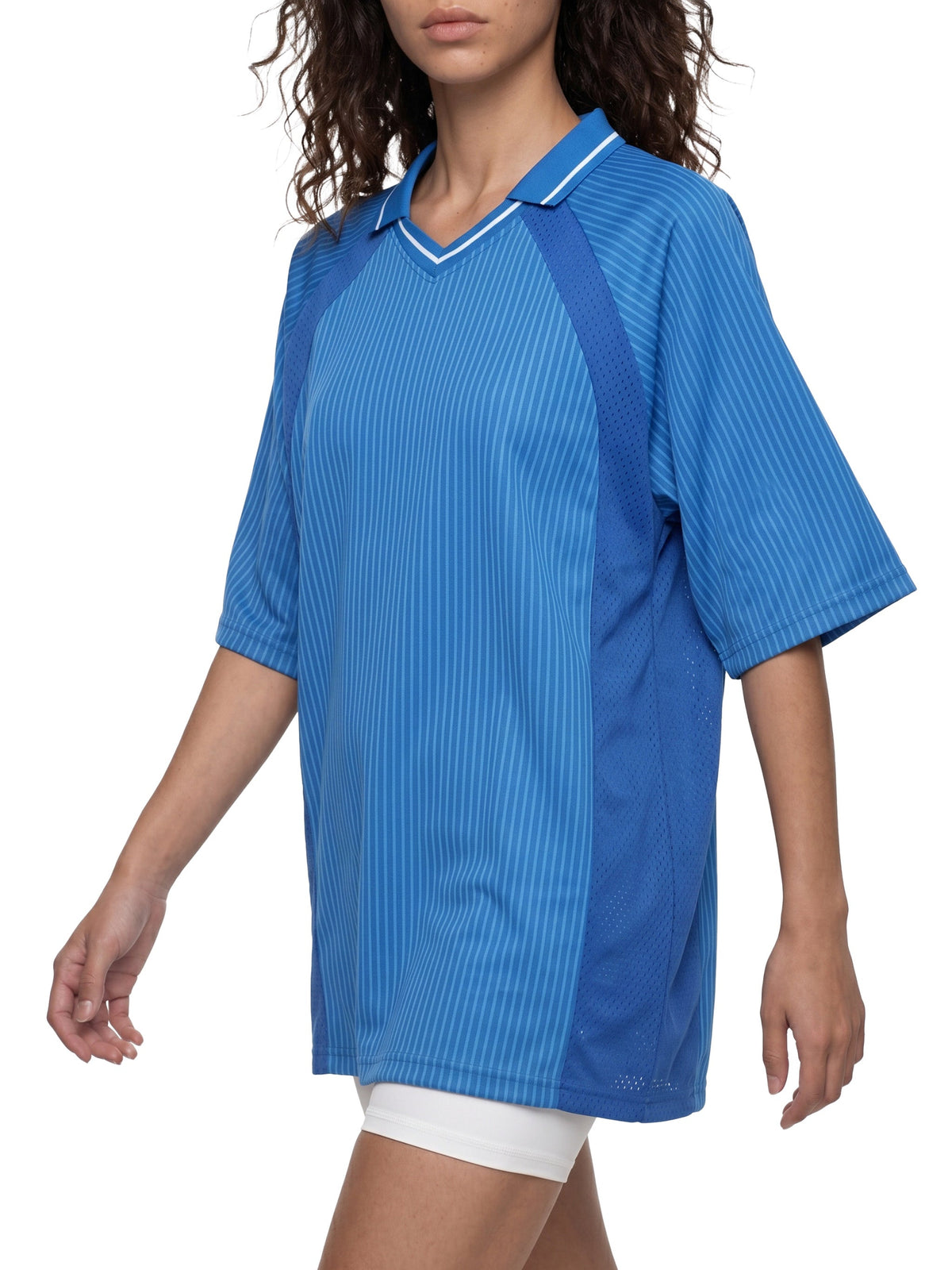 Unisex Striped V-Neck Soccer Jersey gallery view