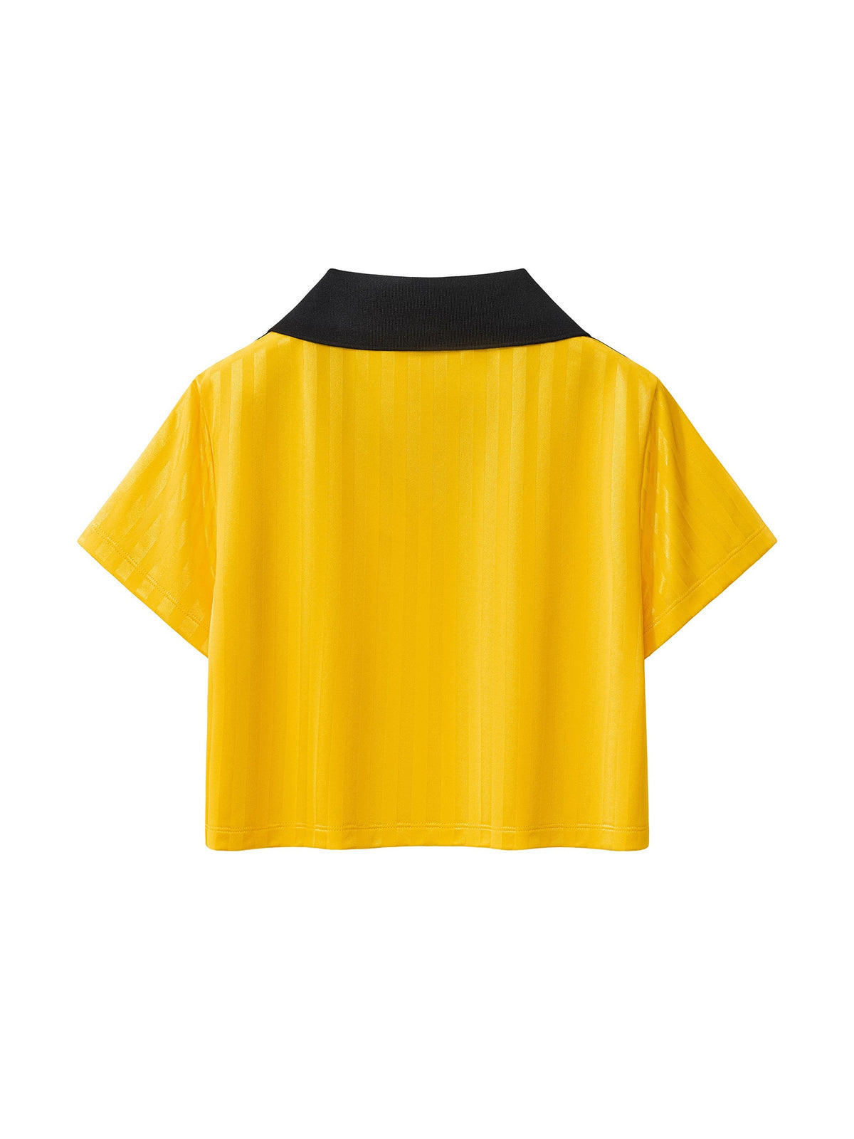Contrast Collar Striped Cropped Jersey