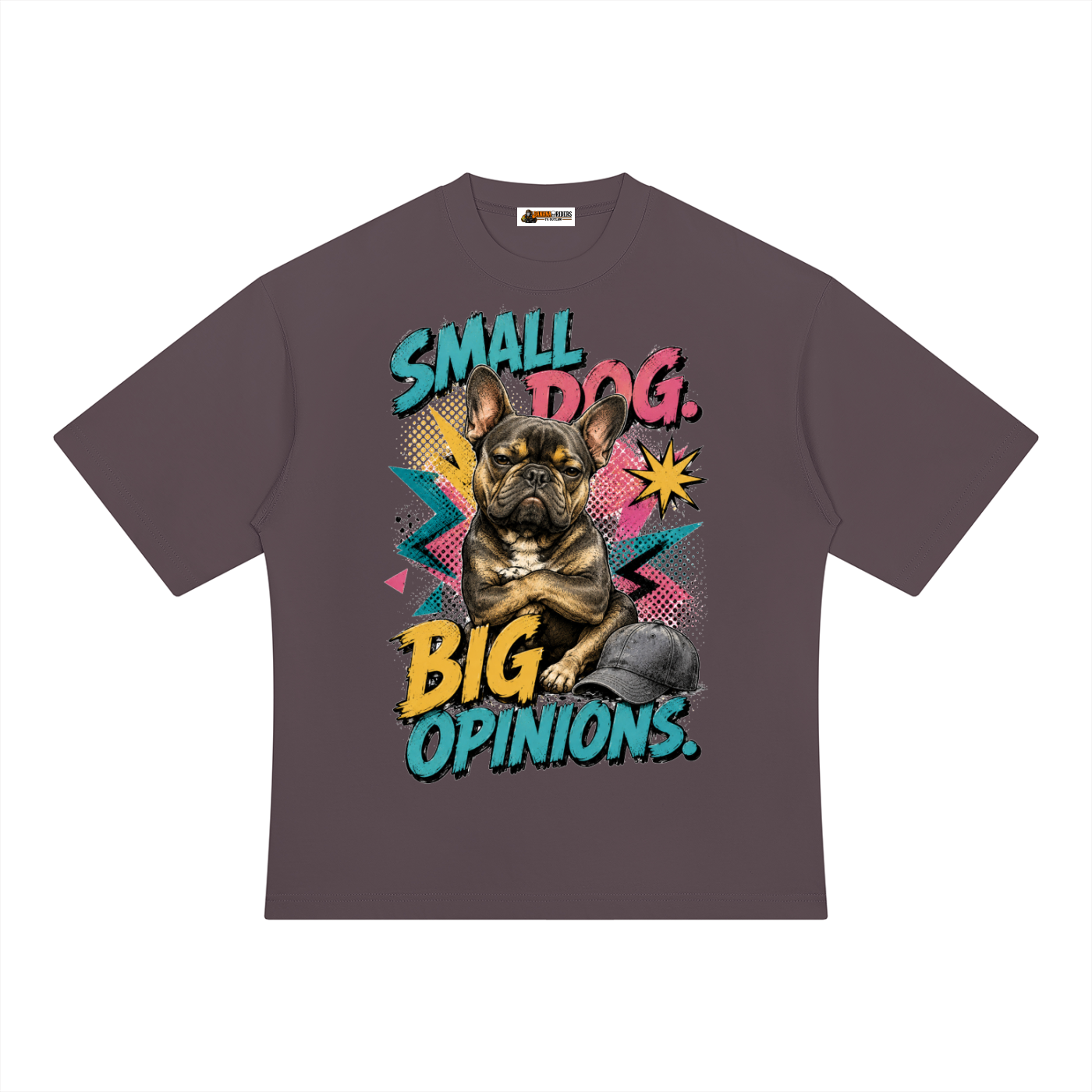 Small Dog Big Opinions Unisex Heavyweight Oversized T-Shirt