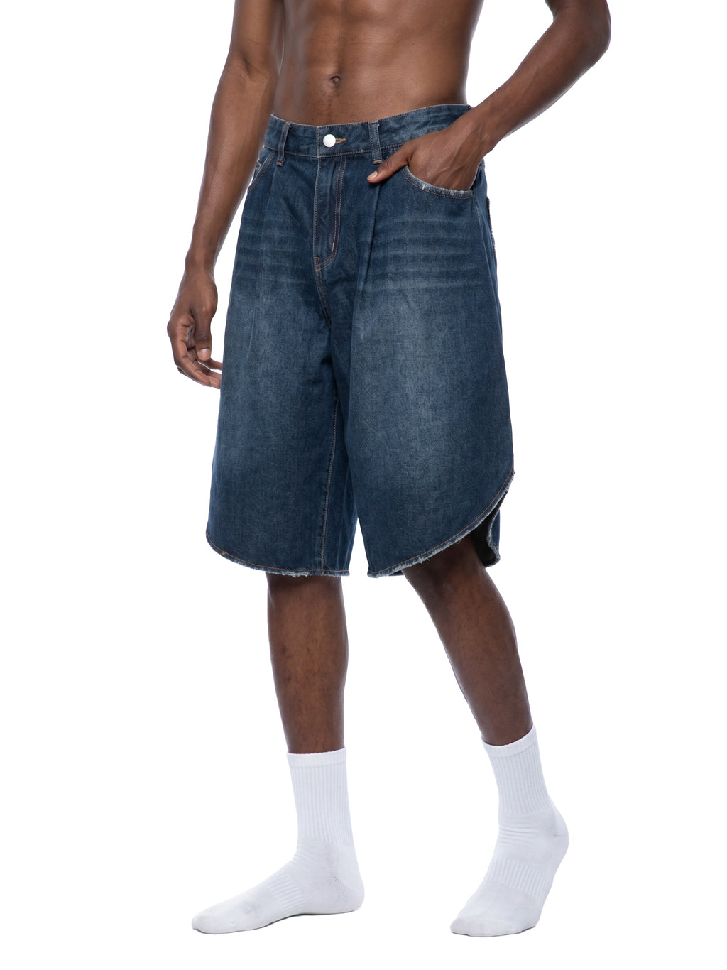 Men’s Wide-Leg Denim Shorts
