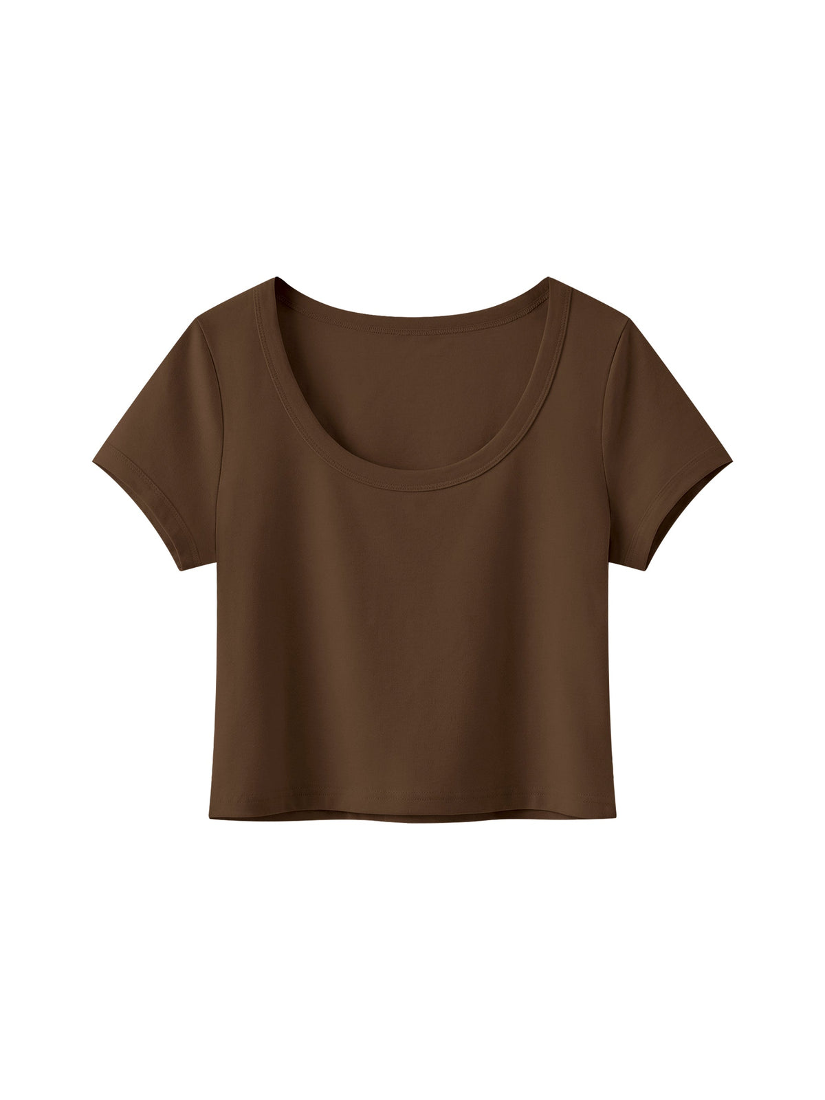 Women's Solid Color Slim Crop T-Shirt