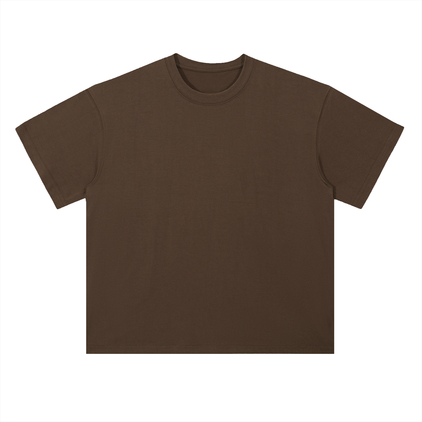 Coffee Heavyweight Drop Shoulder Cotton T-Shirt front