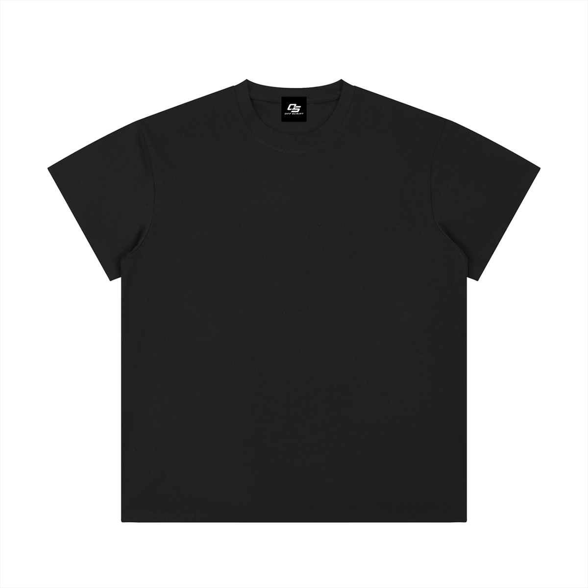 Black Unisex Regular Fit Crewneck T-Shirt front view