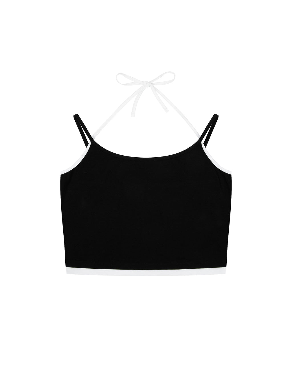 Contrast Binding Halter Tank Top