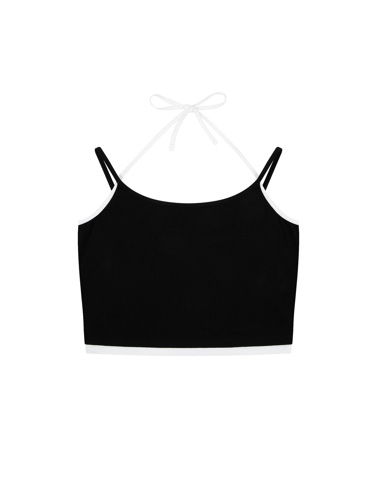 Contrast Binding Halter Tank Top