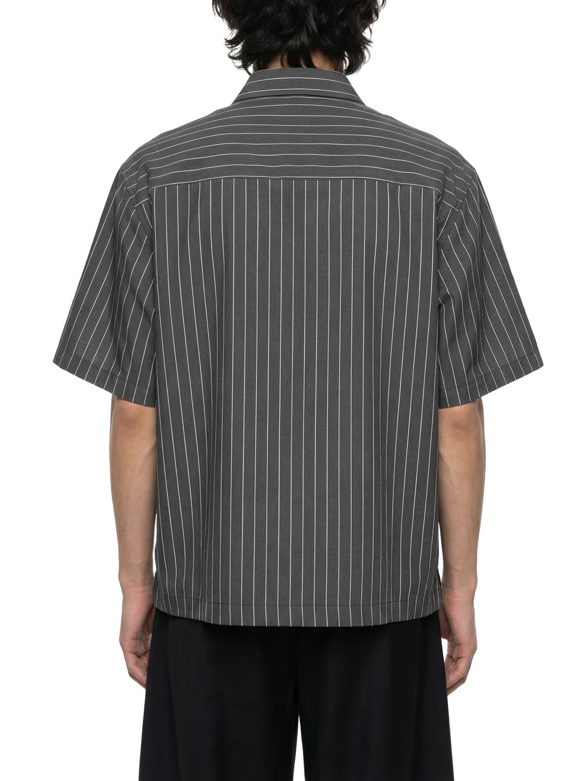 Unisex Striped Boxy Button-Up Shirt