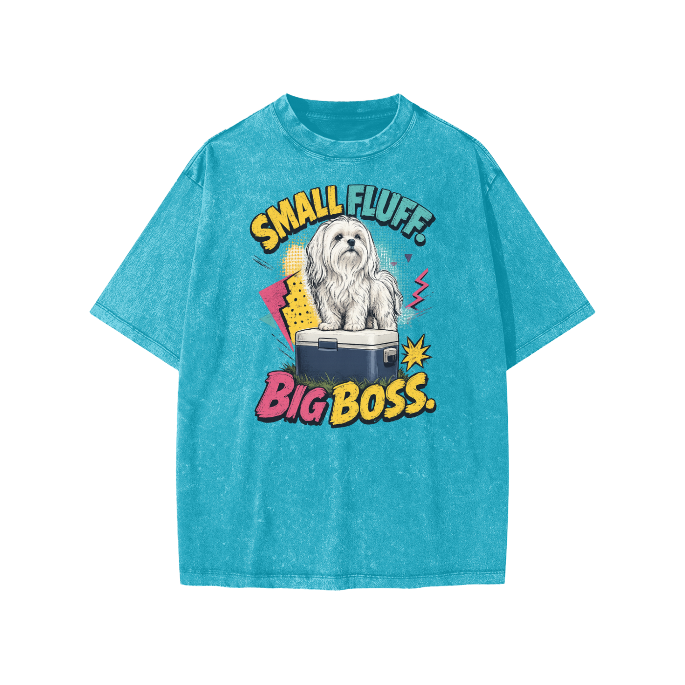 Small Fluff Big Boss Snow Washed Kids' T-Shirt
