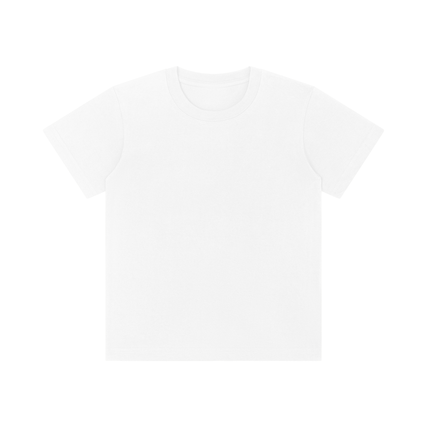 Kids’ Crewneck Short Sleeve T-Shirt in White — front view