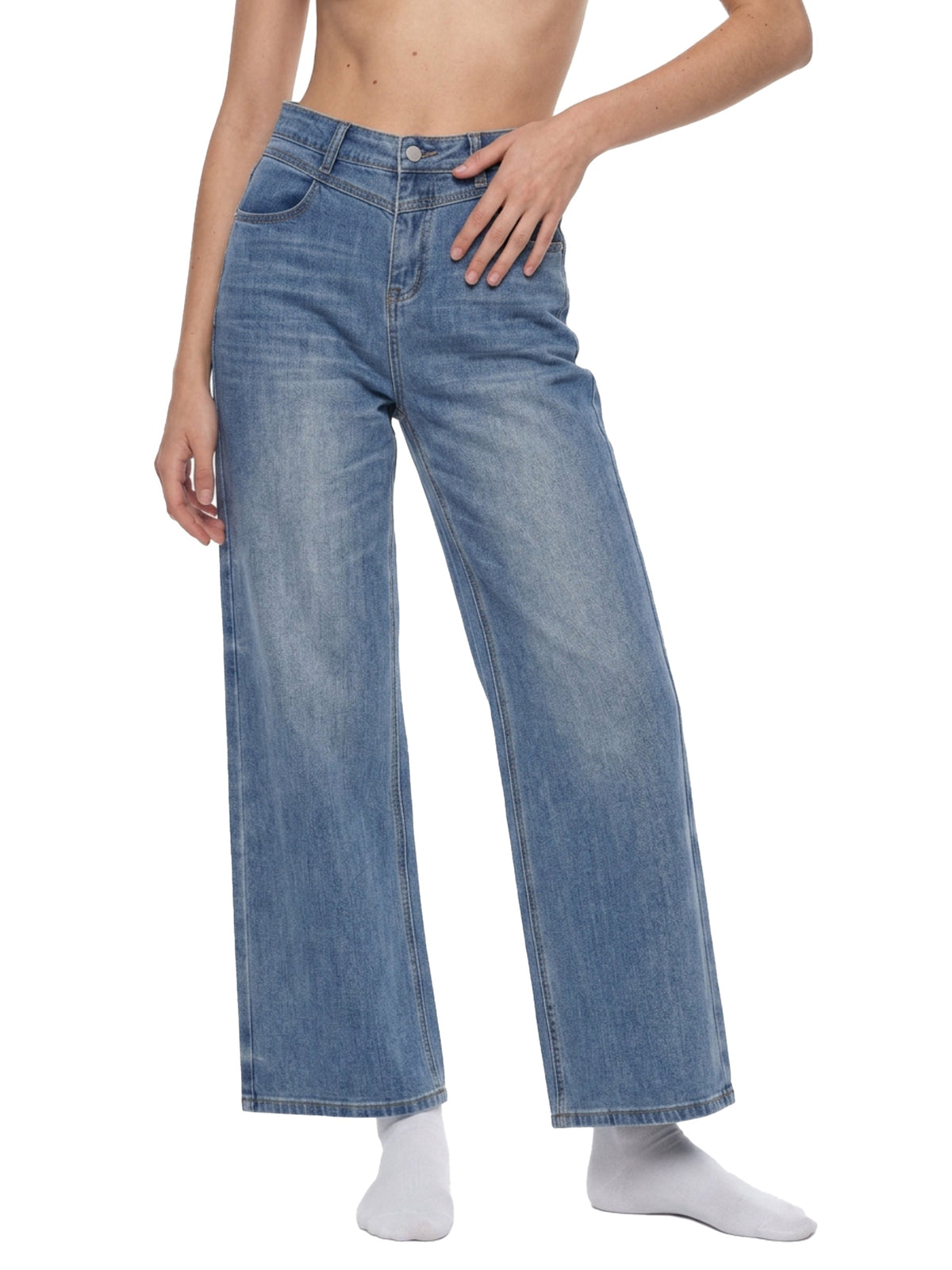 Women’s Vintage Wash Wide Leg Jeans