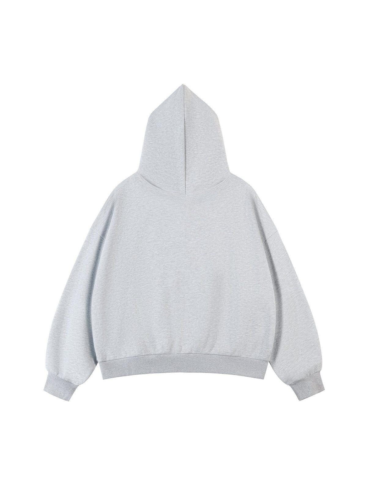 Fleeced Full-Zip Boxy Hoodie