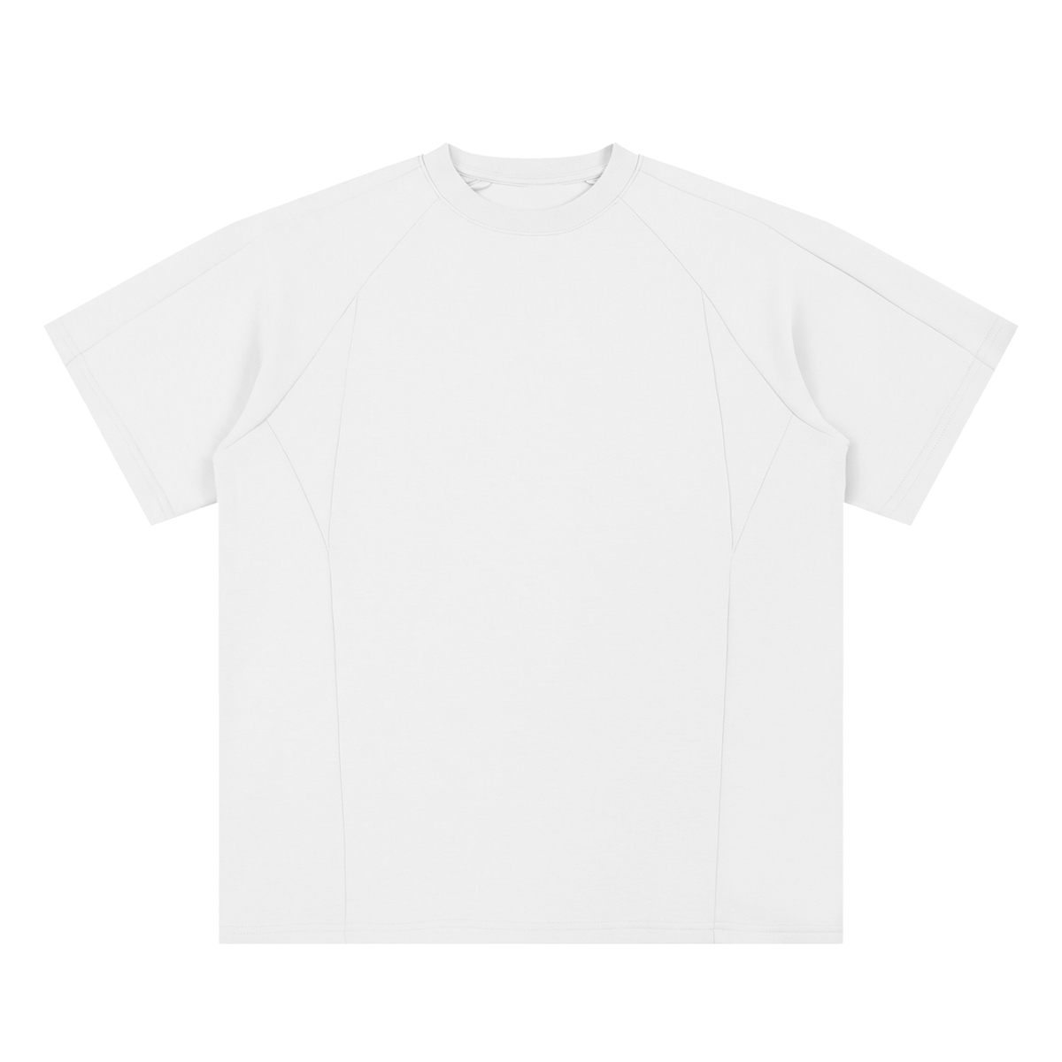 White Unisex Oversized Paneled Raglan T-Shirt front view