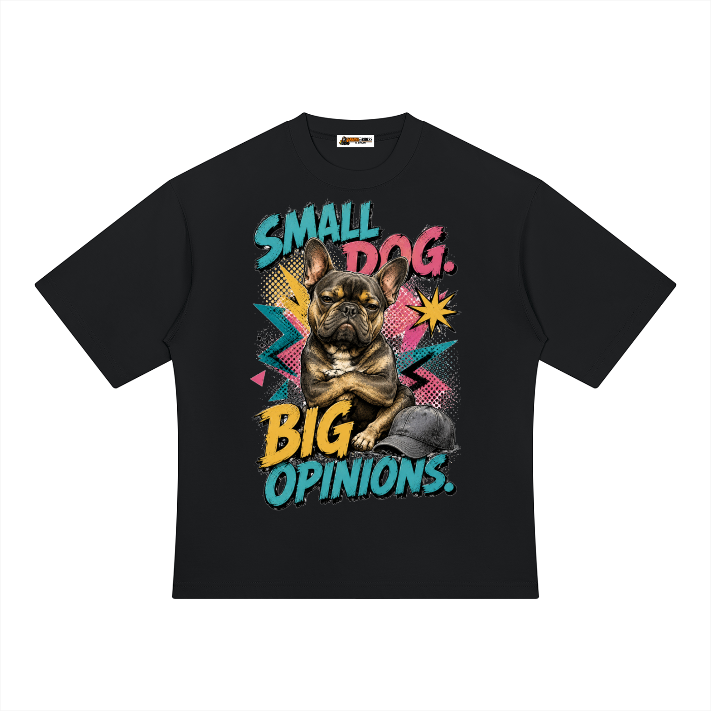 Small Dog Big Opinions Unisex Heavyweight Oversized T-Shirt