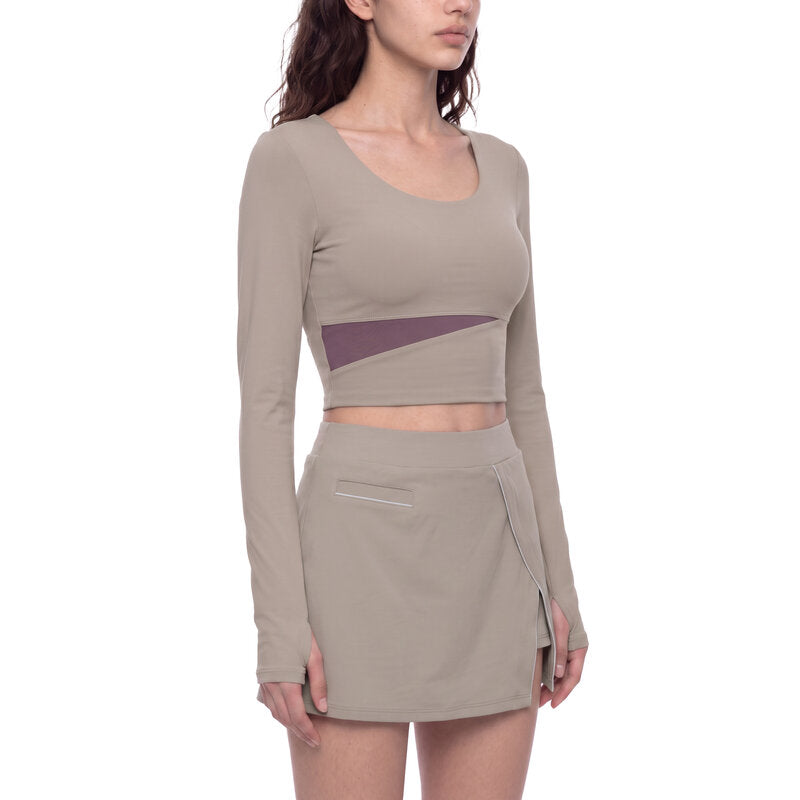 Women's Panelled Long Sleeve Yoga T-Shirt