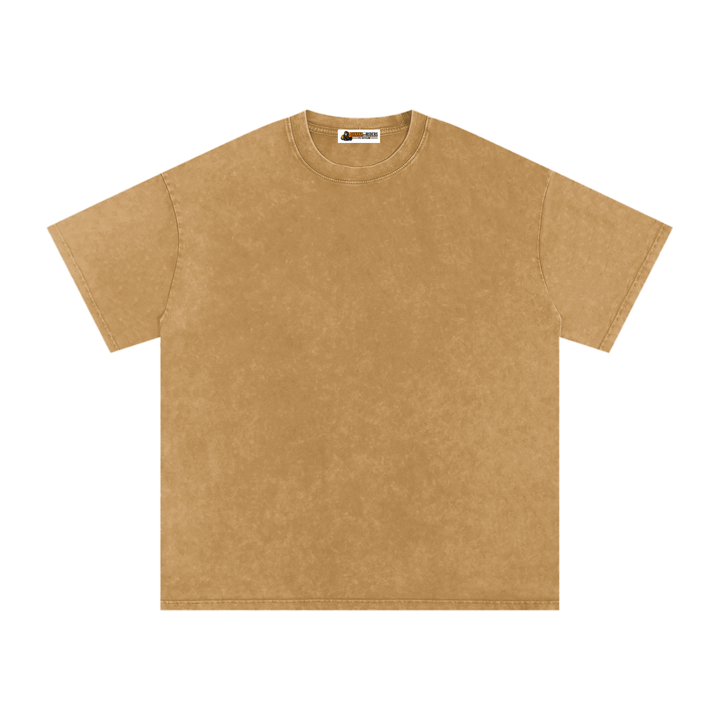 Light Brown Snow-Washed Oversized Cotton T-Shirt – front view