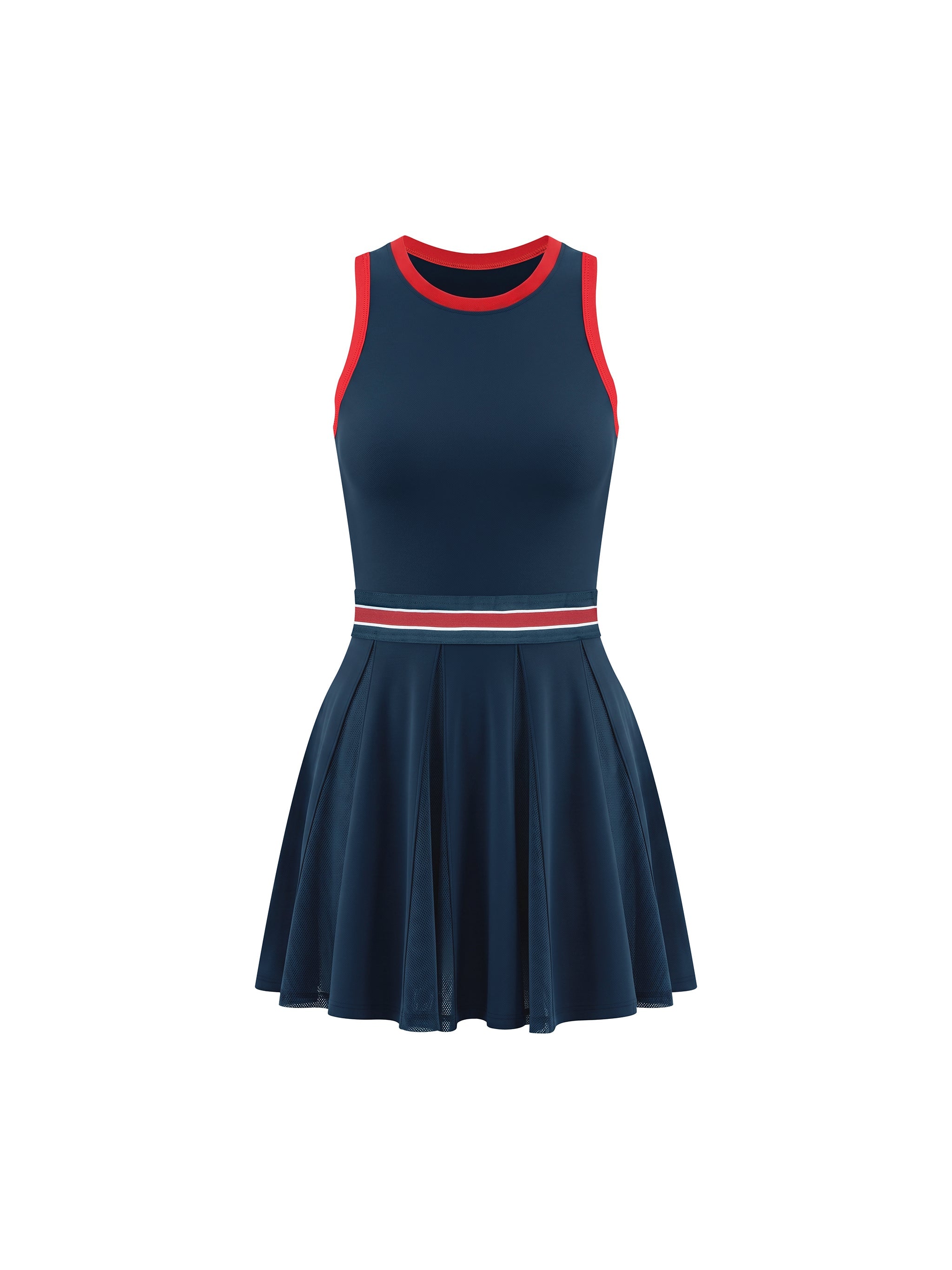 Women's Color Block A-Line Sleeveless Dress