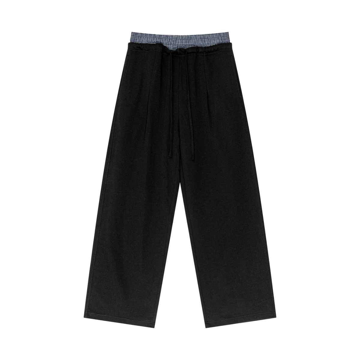 Unisex Plaid Contrast-Waist Pants product image