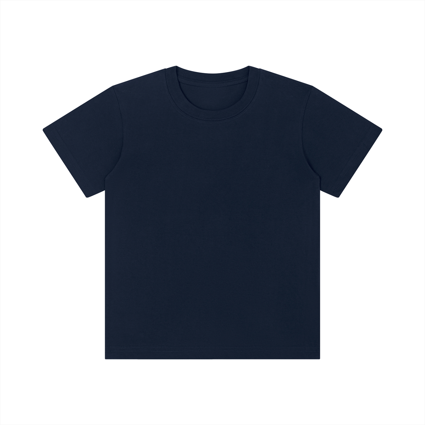 Kids’ Crewneck Short Sleeve T-Shirt in Navy Blue — front view