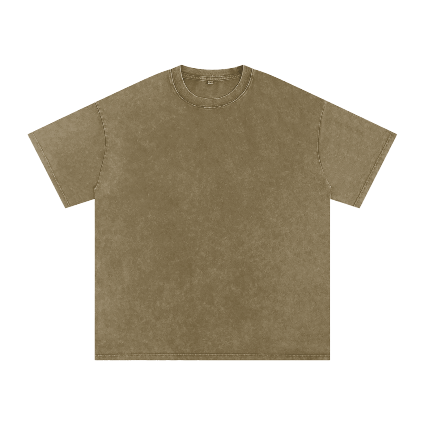 Snow Washed Oversized Cotton T-Shirt - Gray Green front