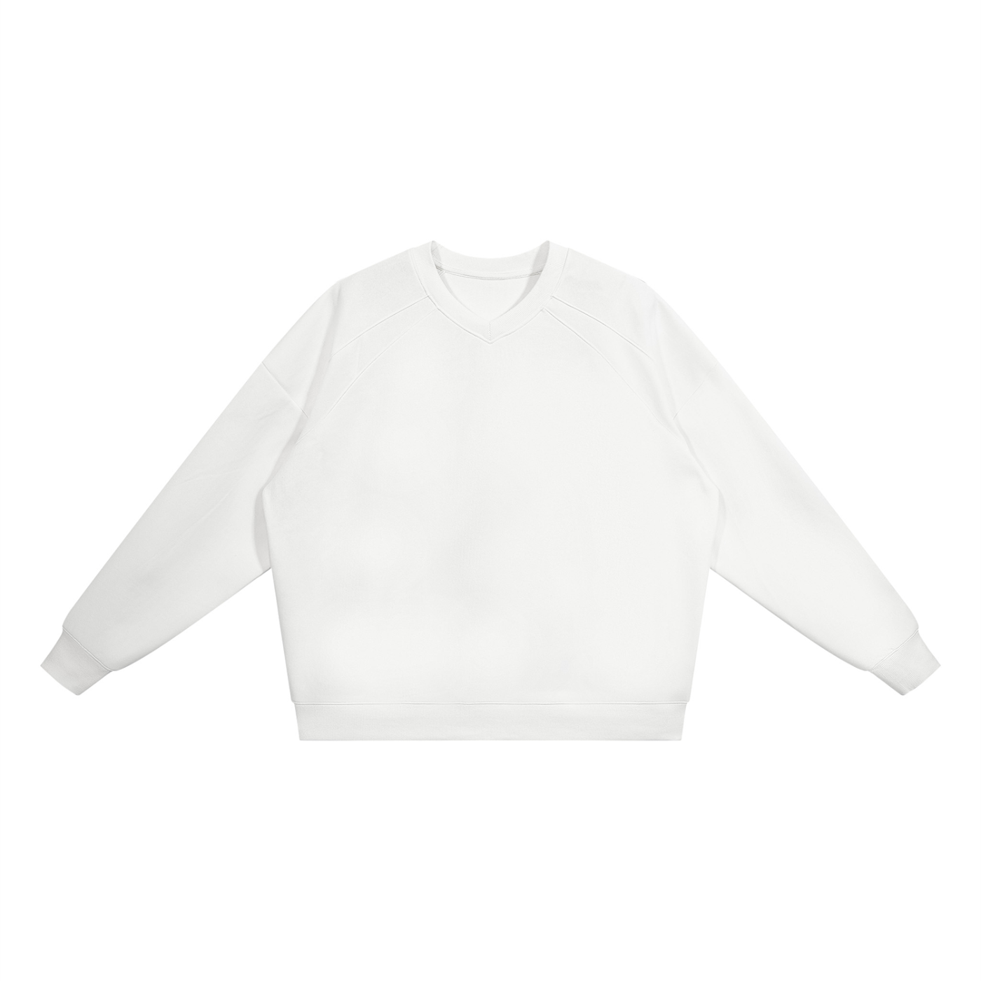 Unisex Oversized V-Neck Sweatshirt – White front
