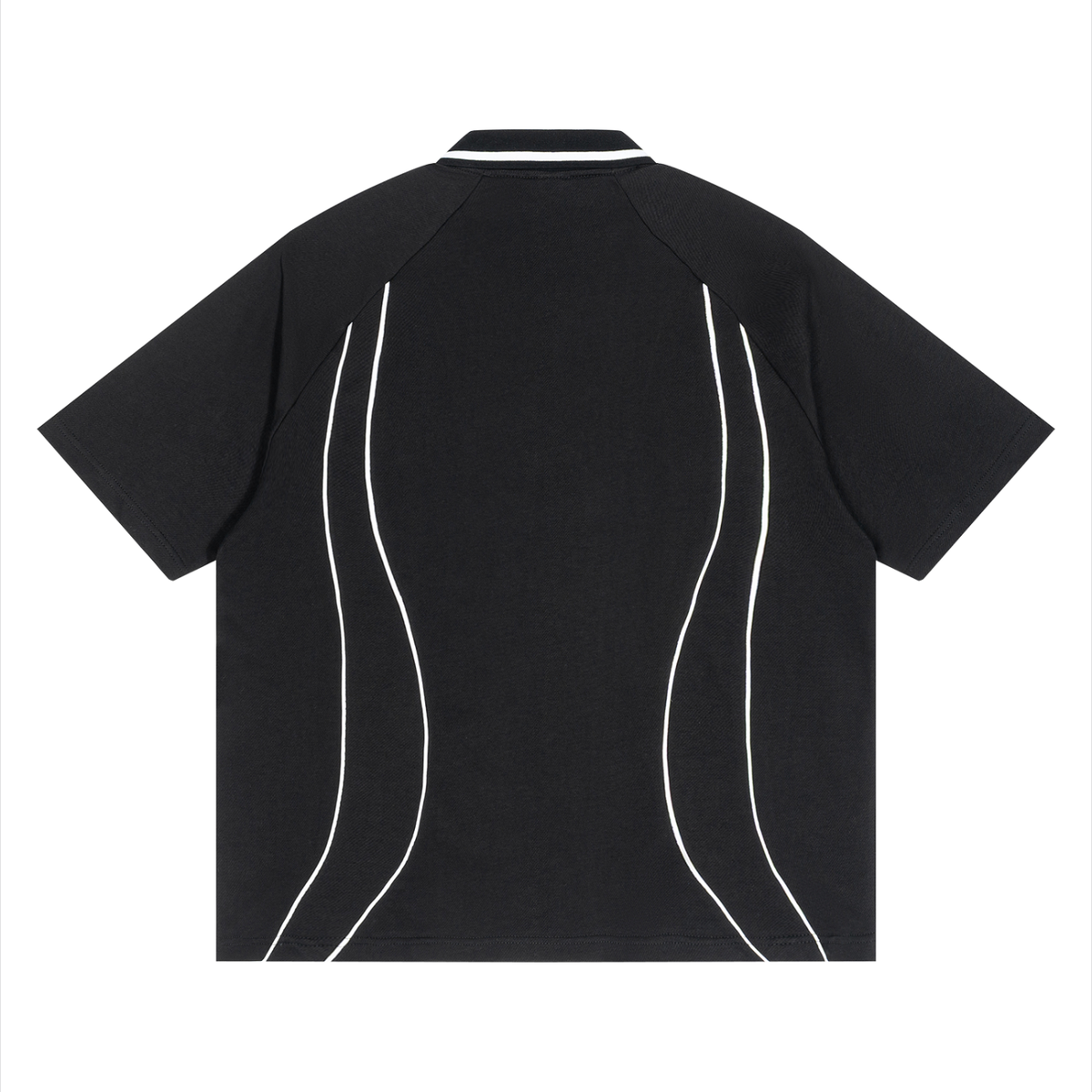 Unisex Raglan Piping Polo Shirt