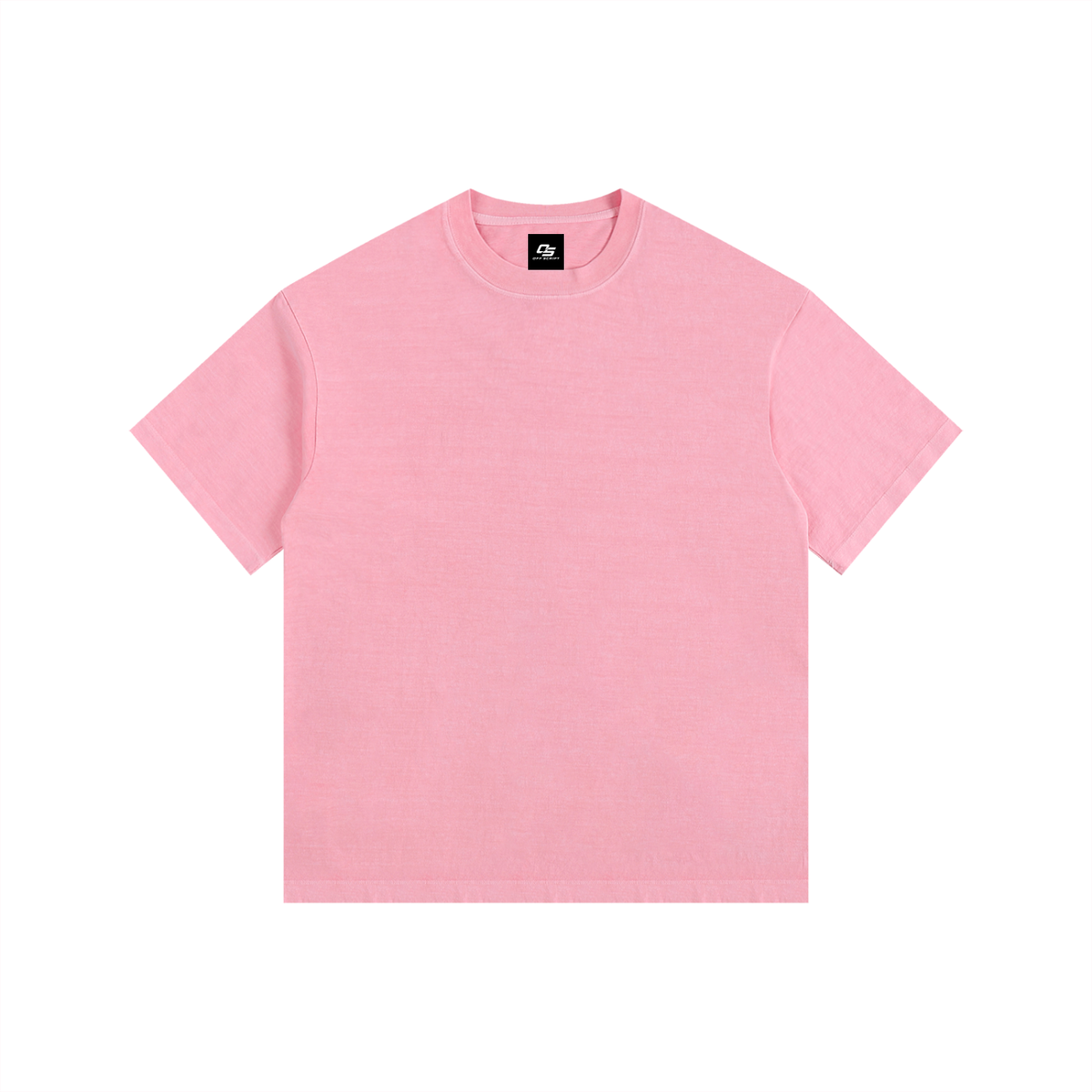 Pink Unisex Vintage-Washed Oversized Cotton T-Shirt front view