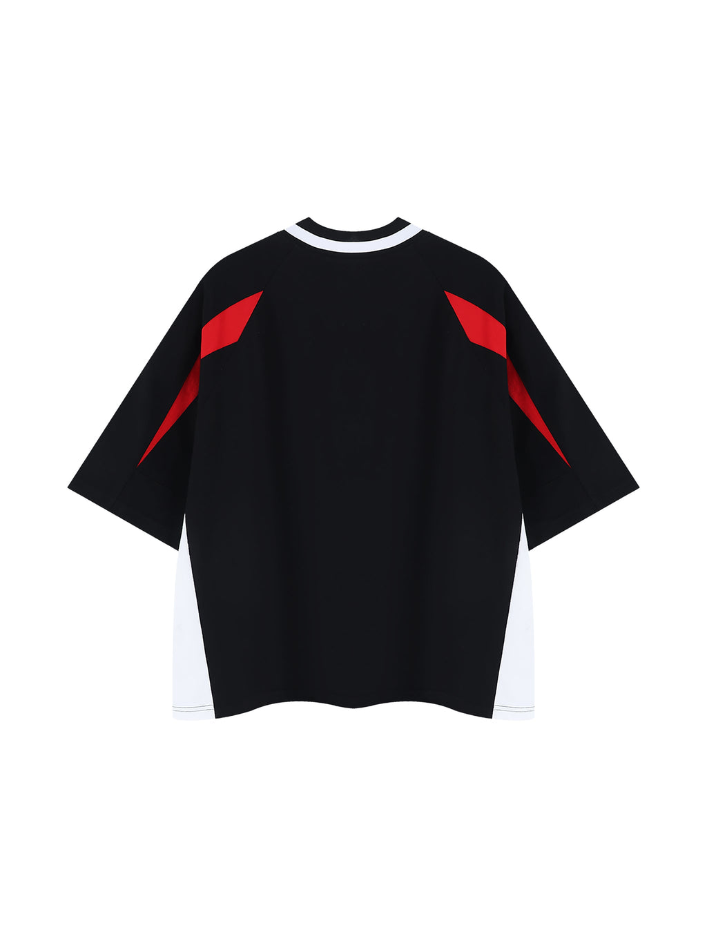 Unisex Oversized Color Block V-Neck T-Shirt