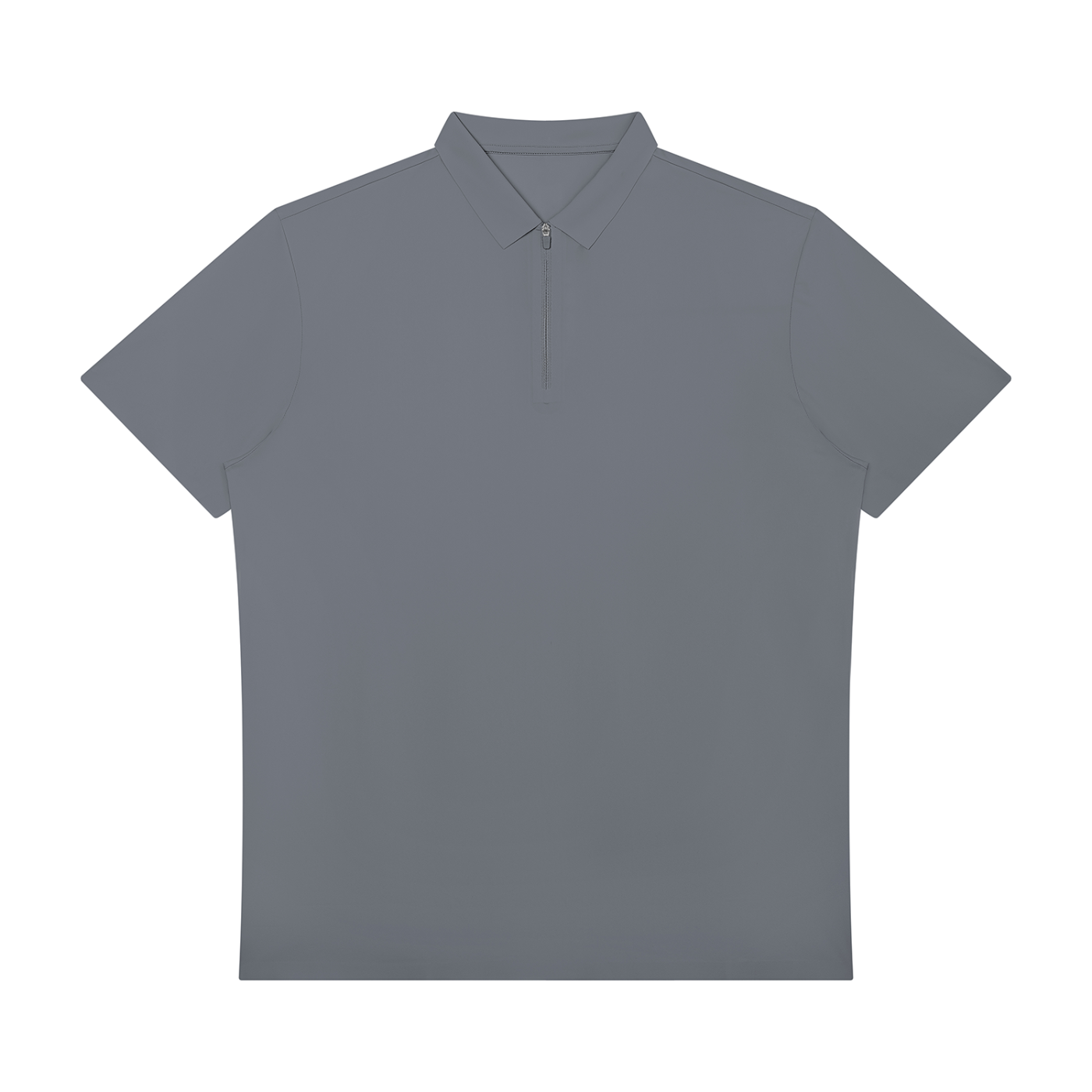 Gray Blue Men’s Quarter-Zip Performance Polo Shirt front
