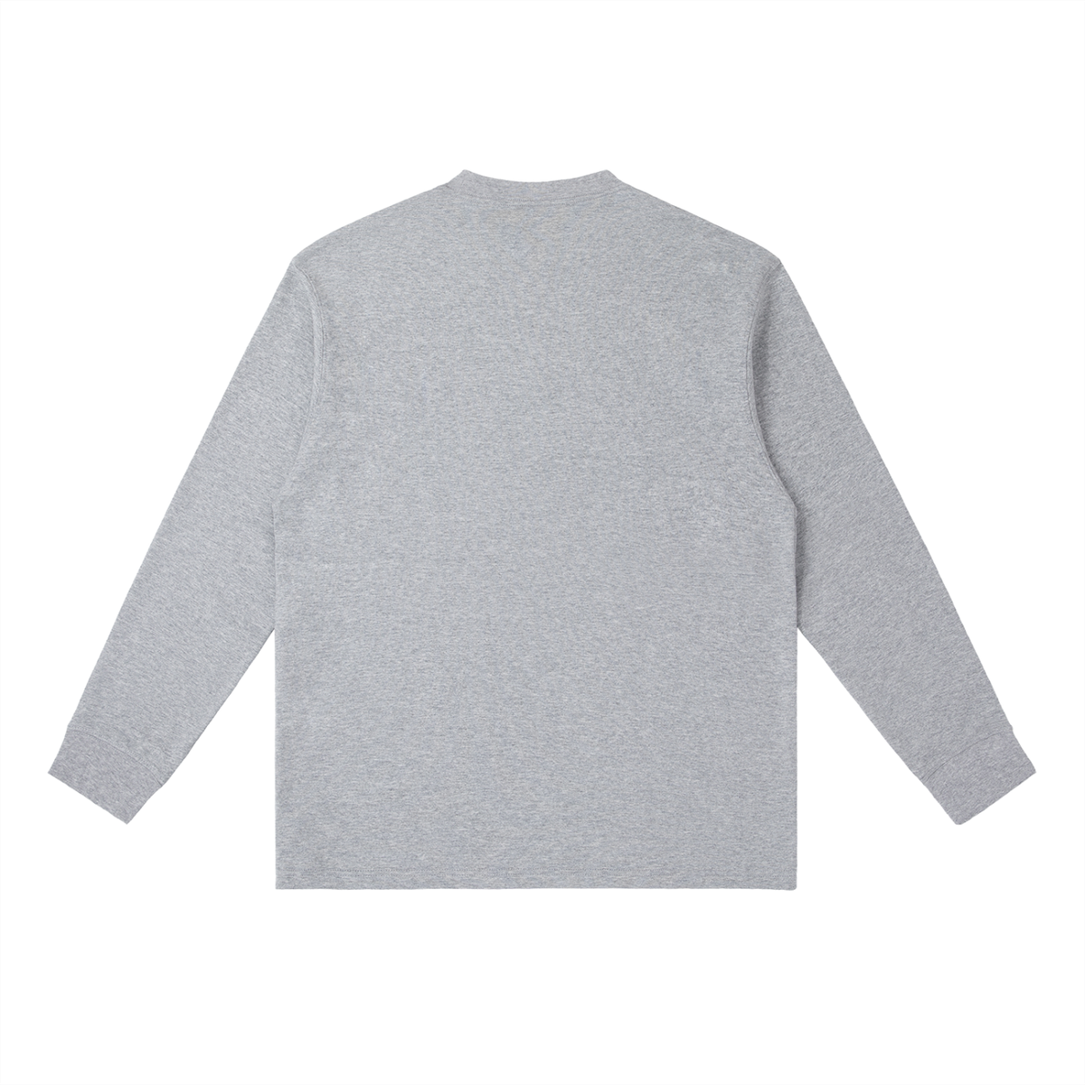 Gray Essential Crewneck Long-Sleeve T-Shirt back product view