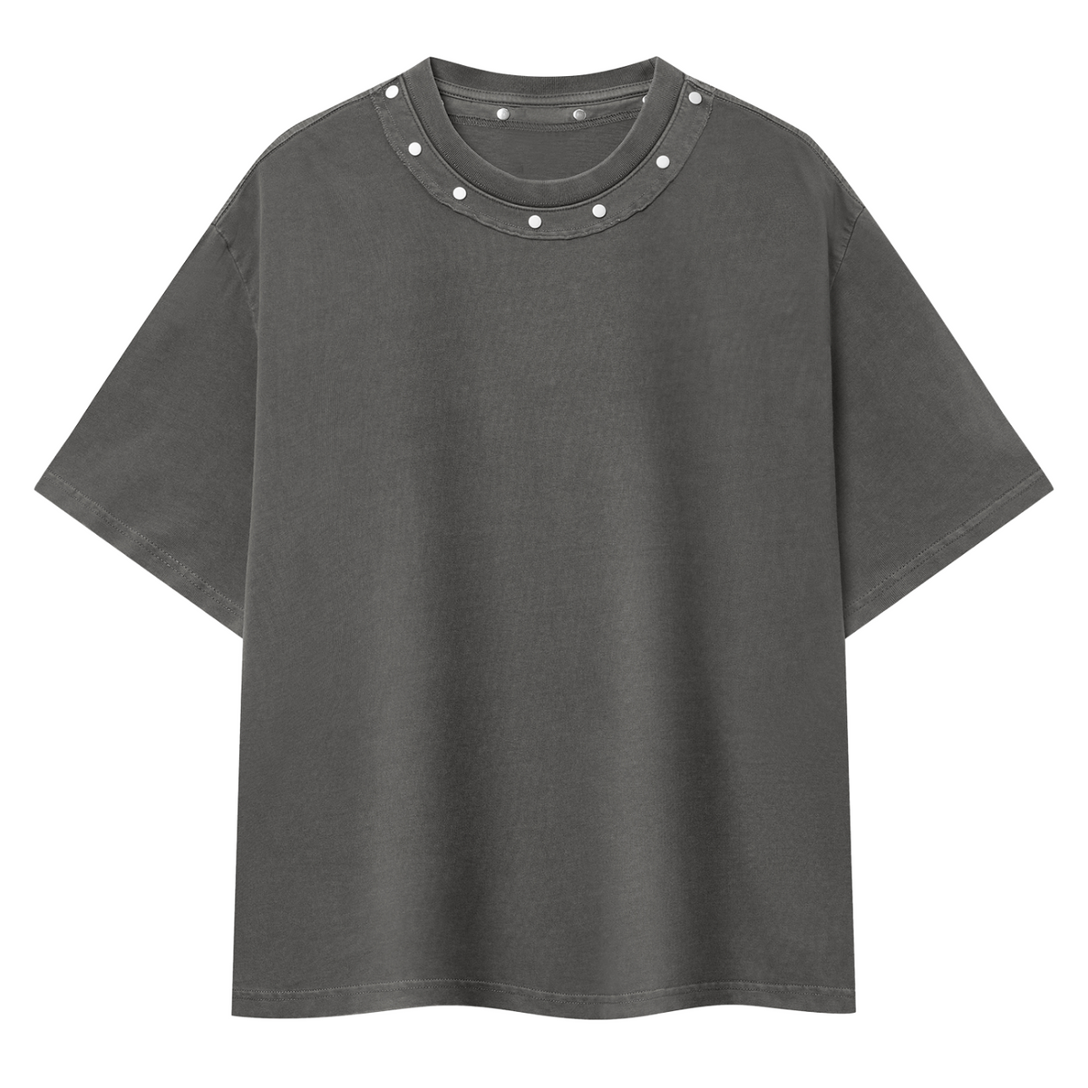 Off Script Gothic Skull Washed Boxy Studded T-Shirt
