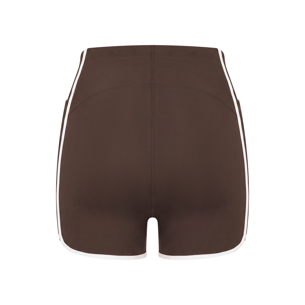 Off Script Women’s High-Rise Contrast-Piped Yoga Shorts