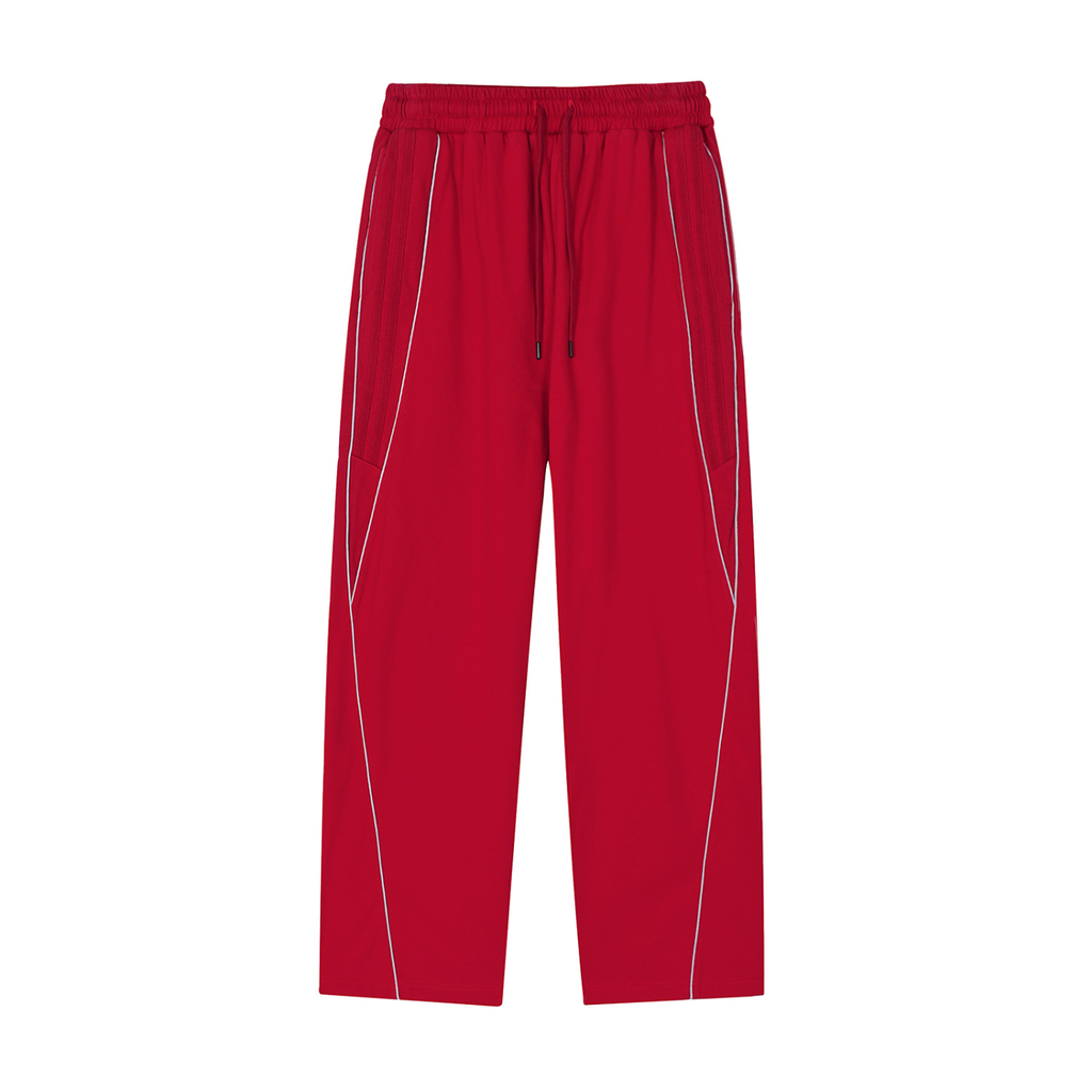 Reflective Stripe Straight-Leg Sweatpants