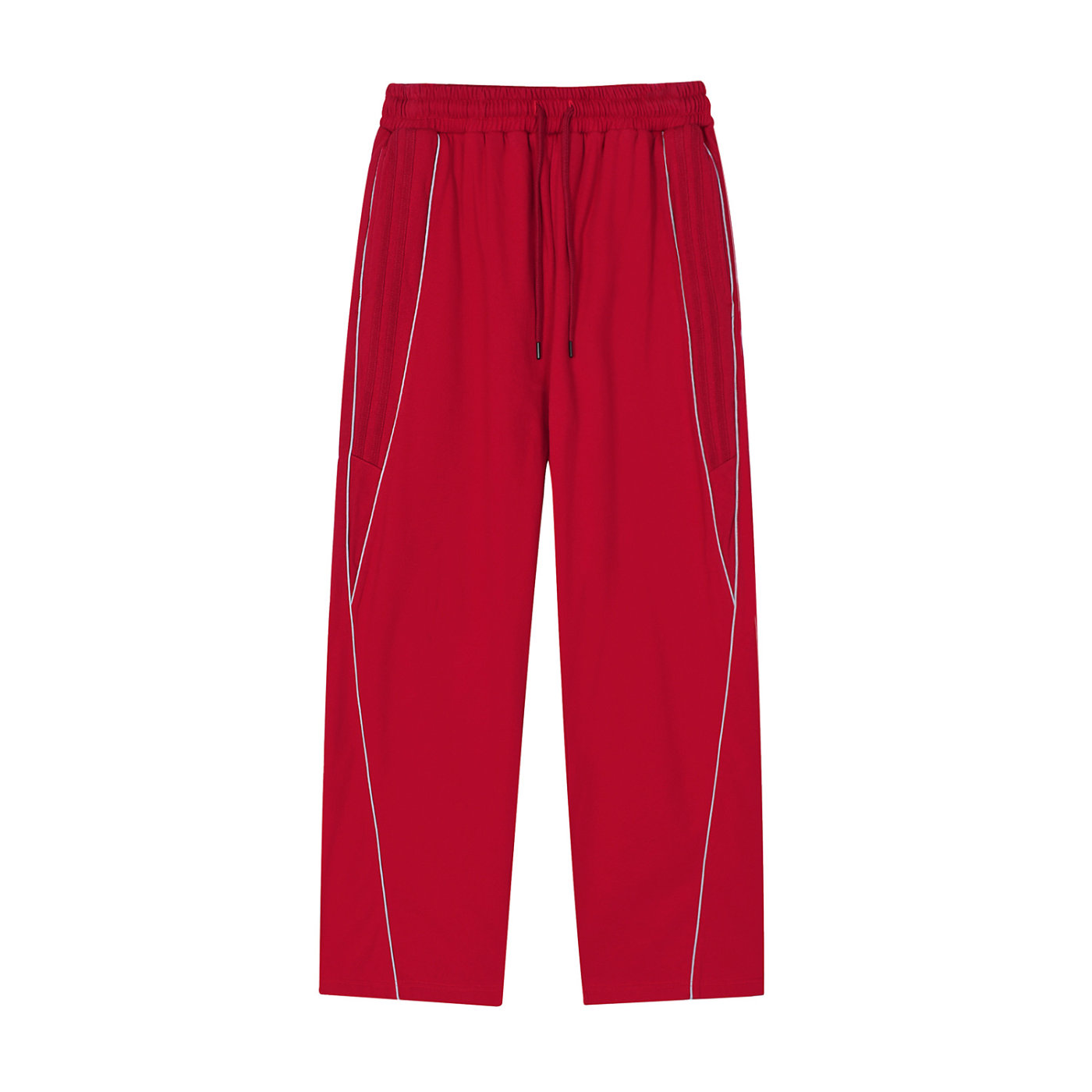 Reflective Stripe Straight-Leg Sweatpants
