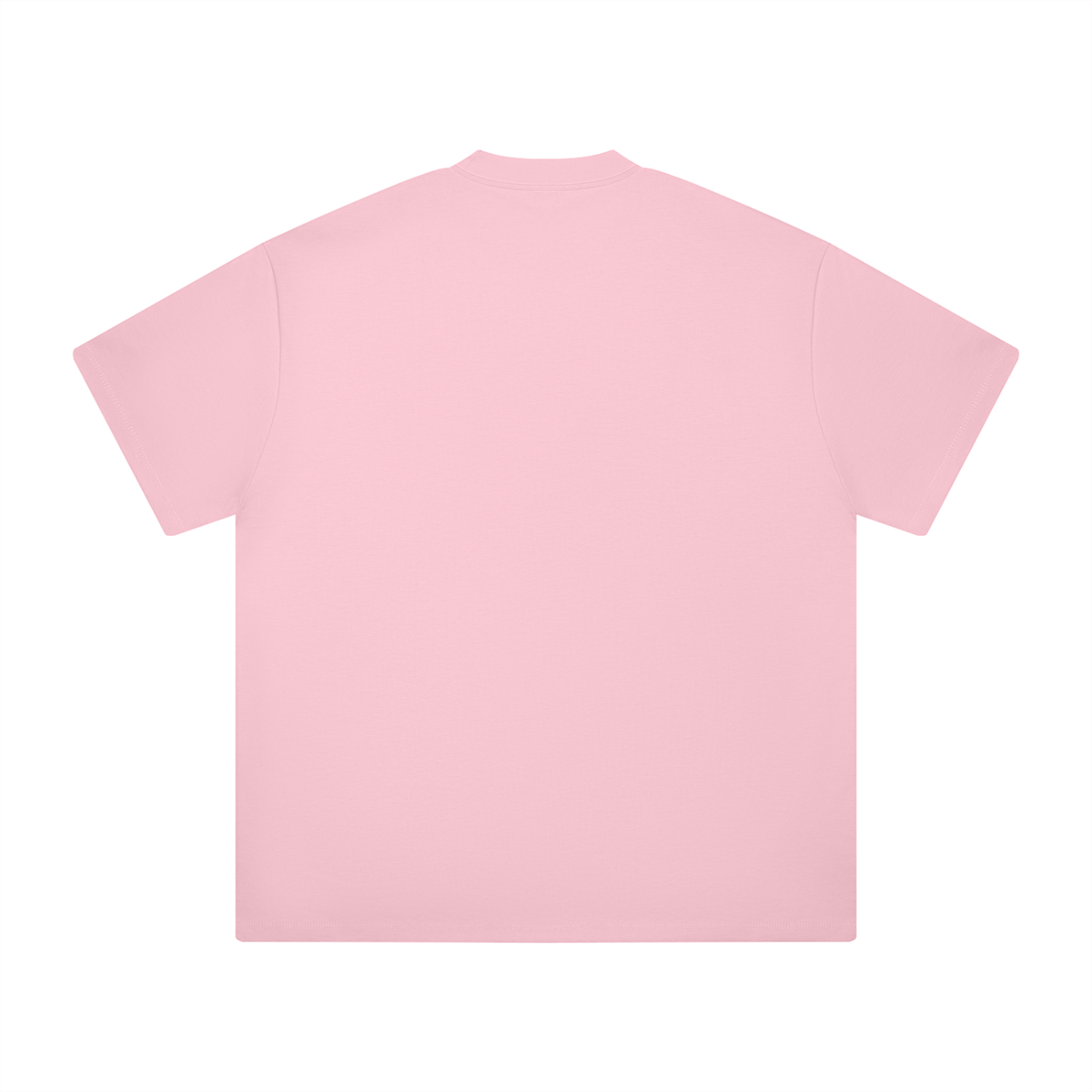 Pink Heavyweight Drop Shoulder T-Shirt back product view
