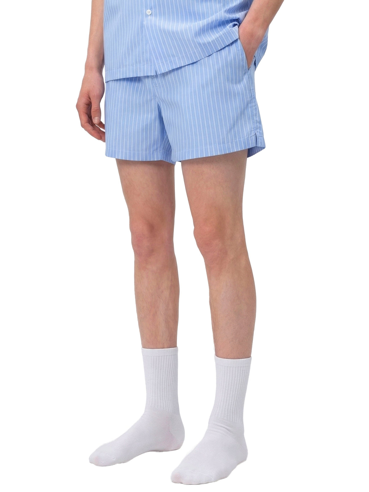 Men’s Striped Elastic Waist Shorts