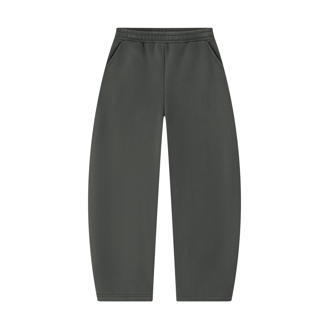 Unisex barrel-leg sweatpants in dark grey