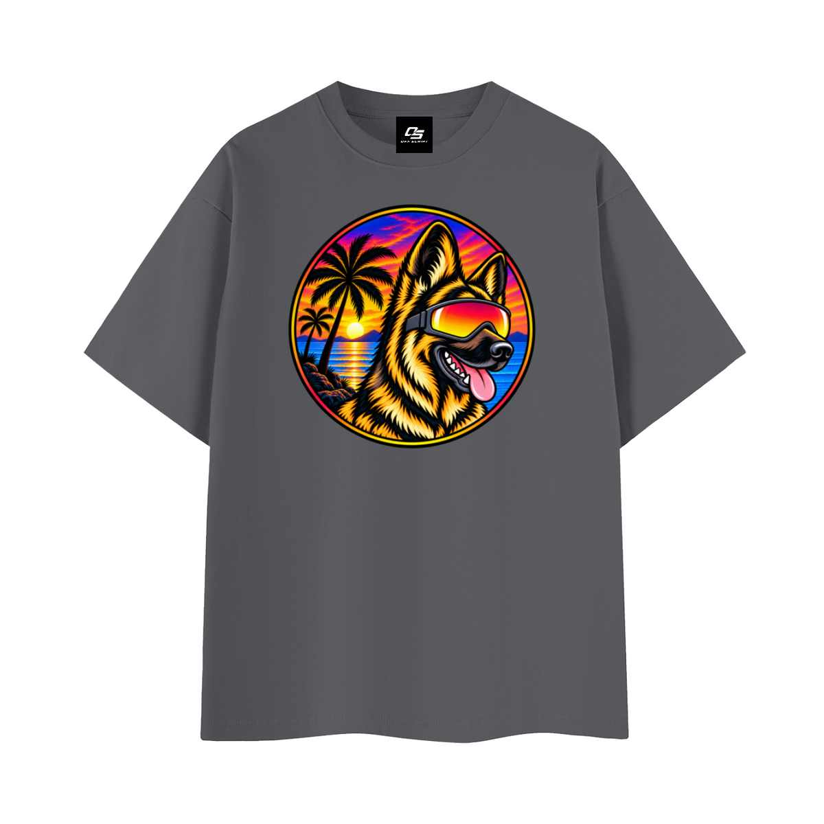 German Shepherd Sunset Graphic T-Shirt