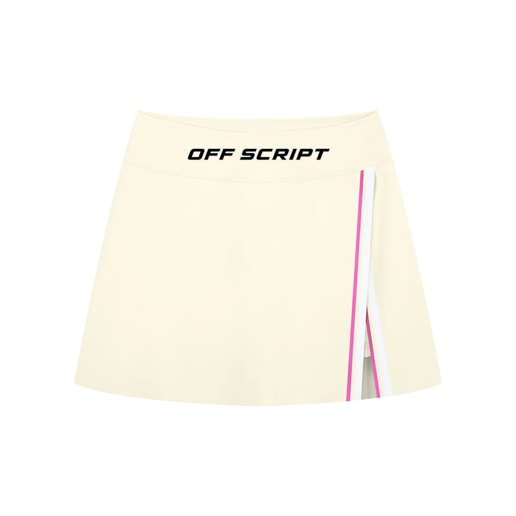 Off Script Women’s Contrast-Stripe Side-Slit A-Line Skirt