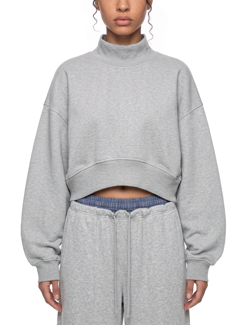 Women's Crop Mock Neck Sweatshirt