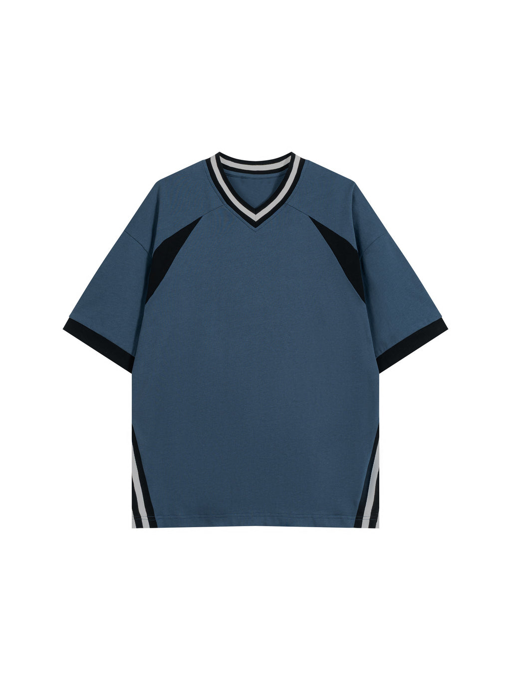 Unisex Color Block V-Neck T-Shirt