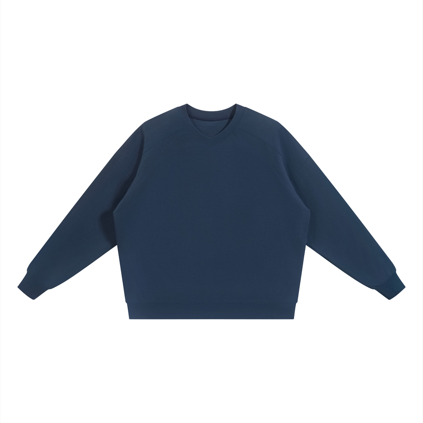 Unisex Oversized V-Neck Sweatshirt – Navy Blue front