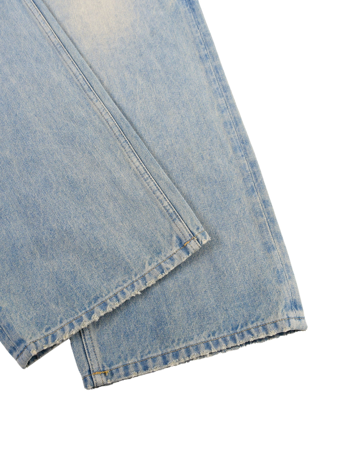 Sun Fade Raw-Hem Denim Jeans