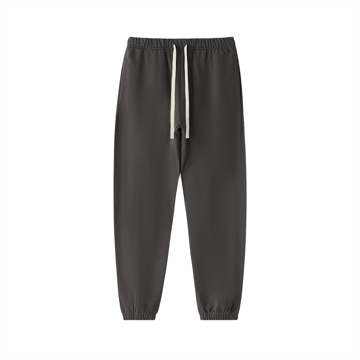 Unisex Essential Heavyweight Cotton Sweatpants – Dark Grey front view