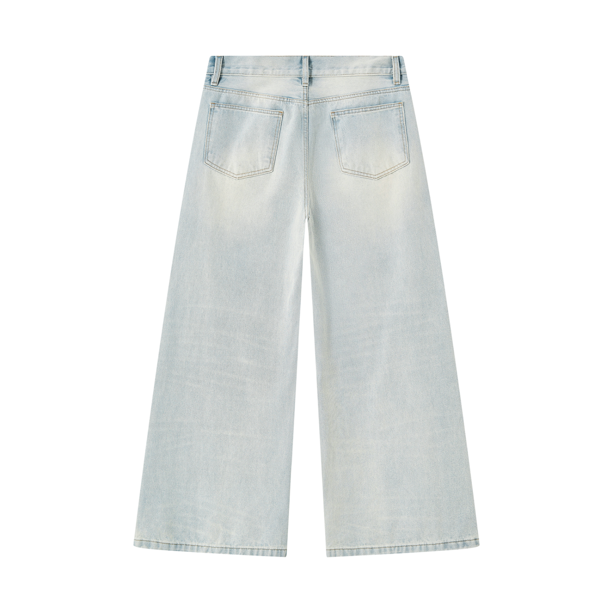Men’s Vintage Wash Wide-Leg Denim Jeans