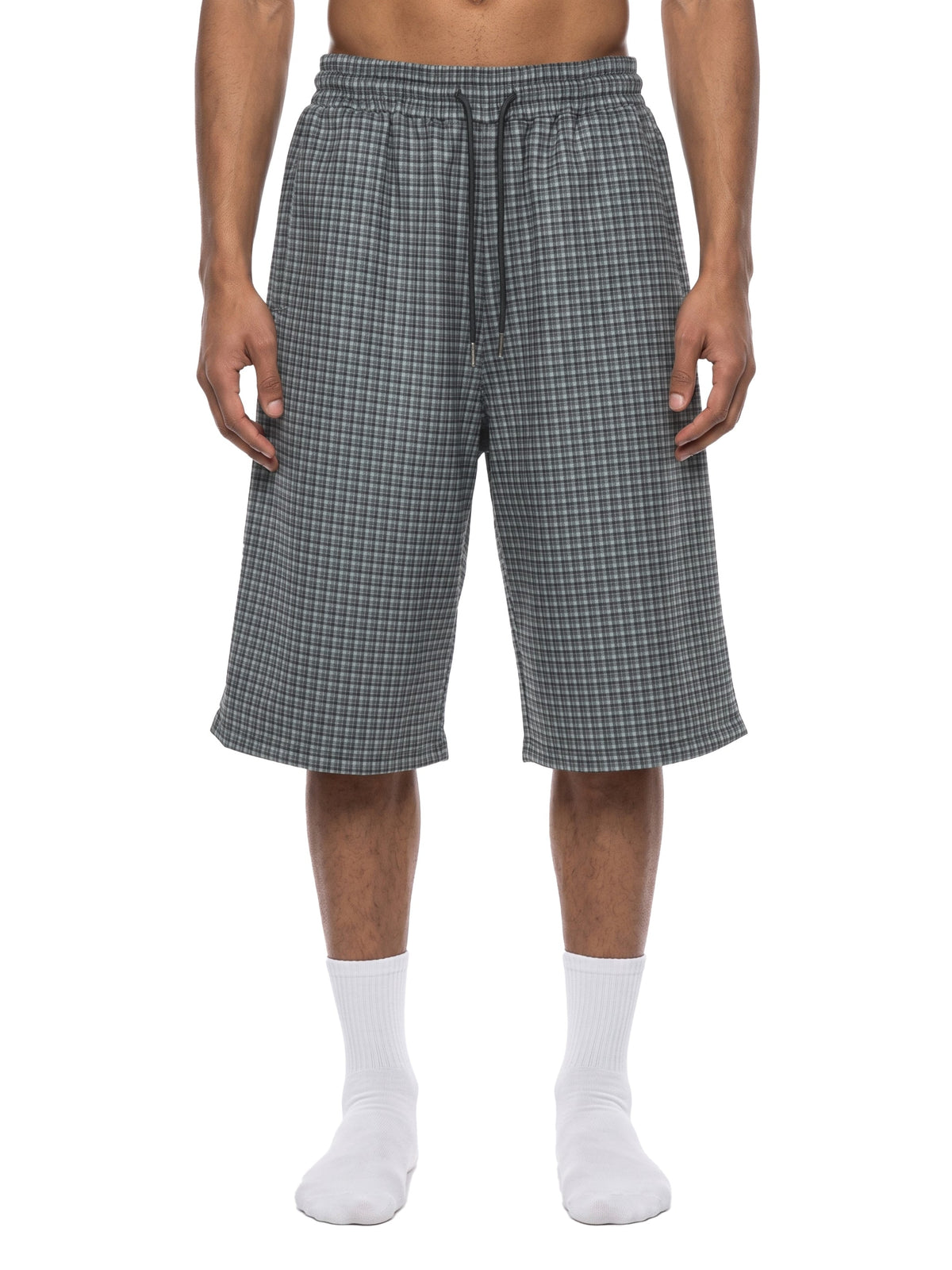 Unisex Plaid Drawstring Shorts