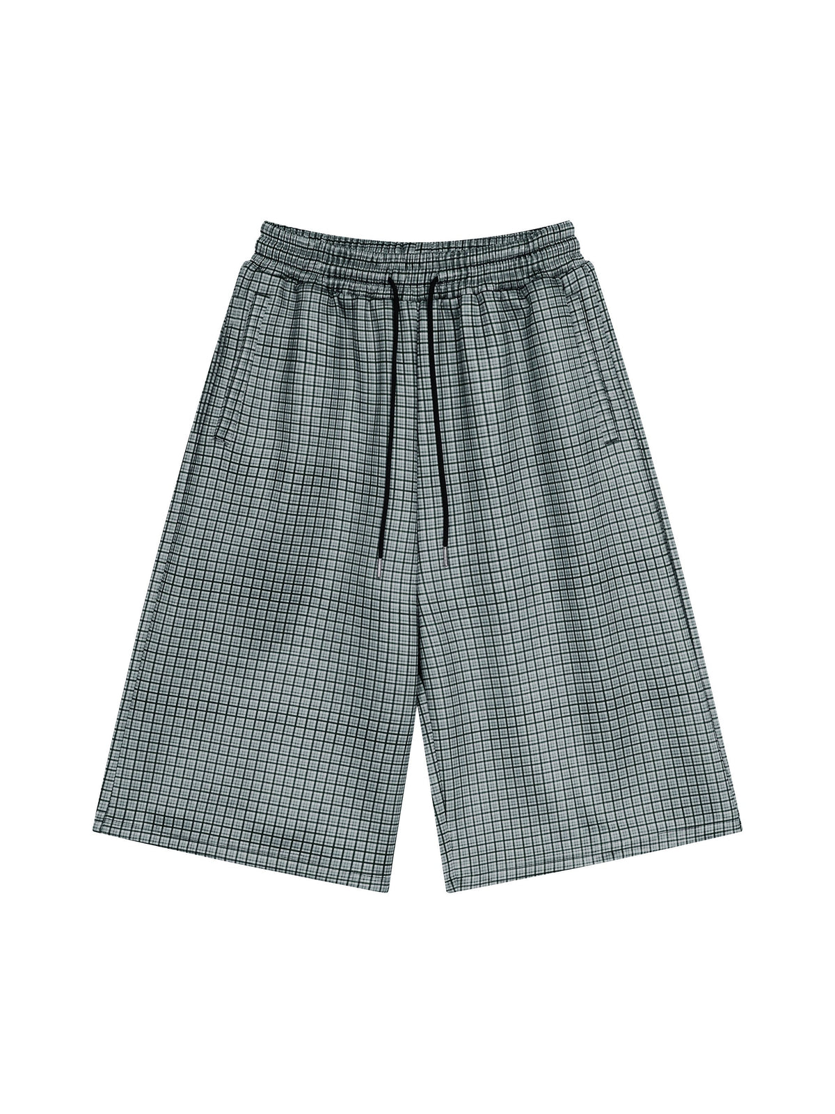 Unisex Plaid Drawstring Shorts