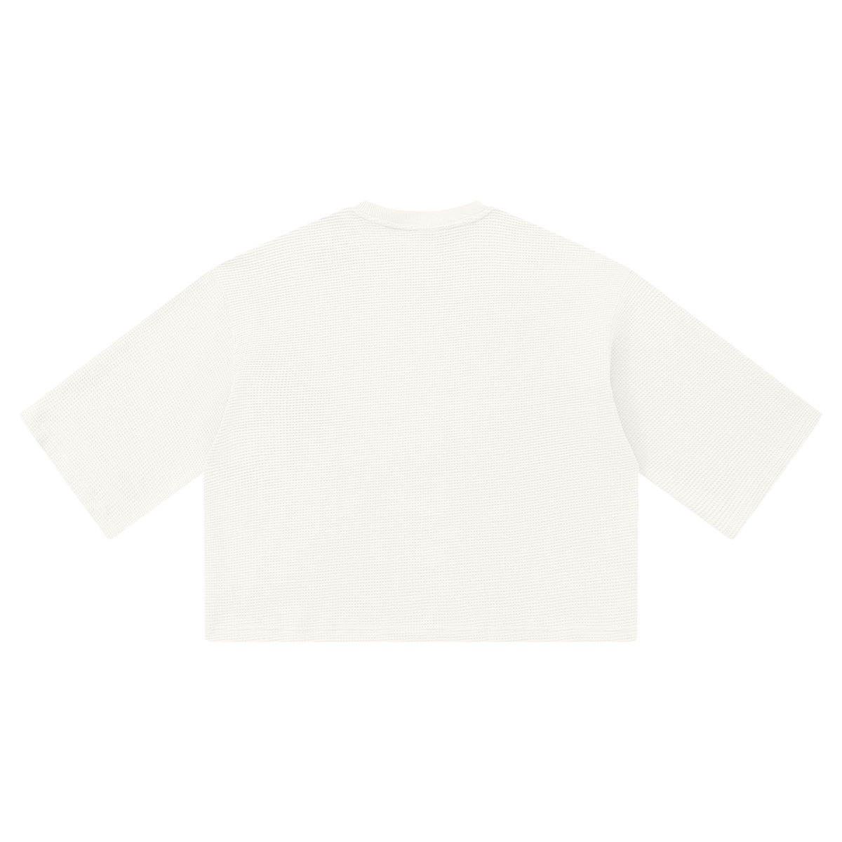Off Script Waffle Boxy T-Shirt - White back view